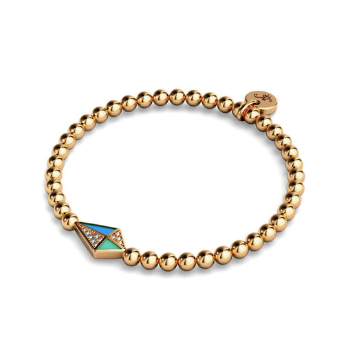 Cerf-volant | Or rose 18 carats | Émail | Bracelet à breloques en cristal
